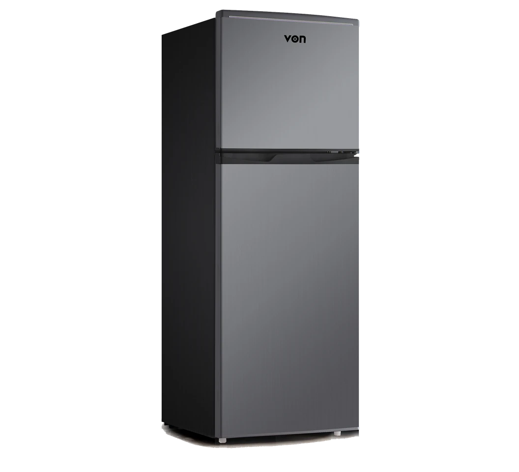 Von VRT-138DRHX Double Door Fridge 138L - Inox