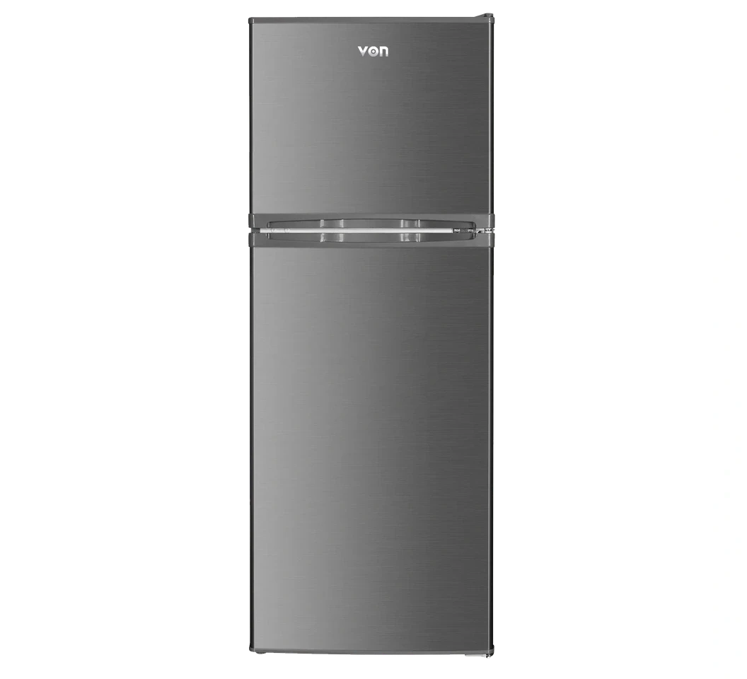 Von VRT-181DRAX Double Door Fridge - 181L, Inox