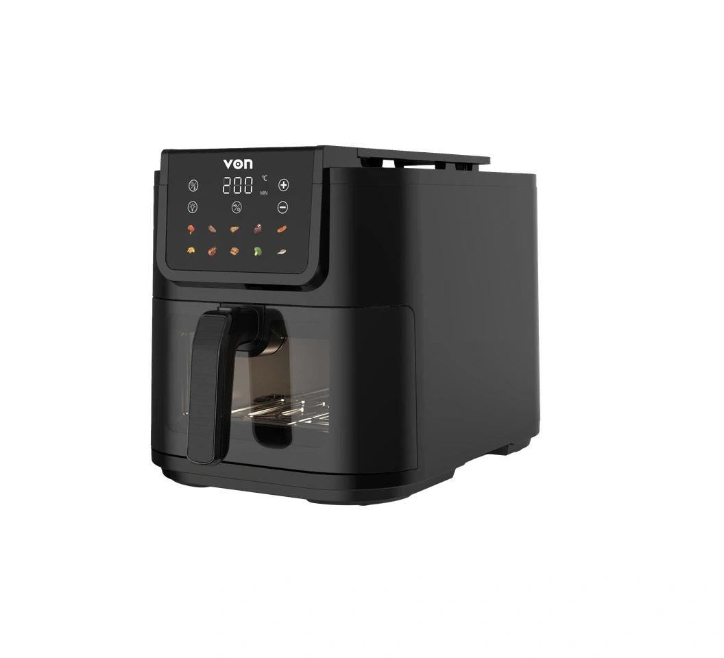 Von VAF080DSTK Slim Airfryer - 8L, Black